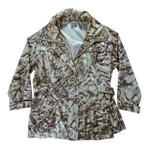 Chico's Zenergy Animal Print Polyester Zip-Front Windbreaker Rain Jacket XL (3)